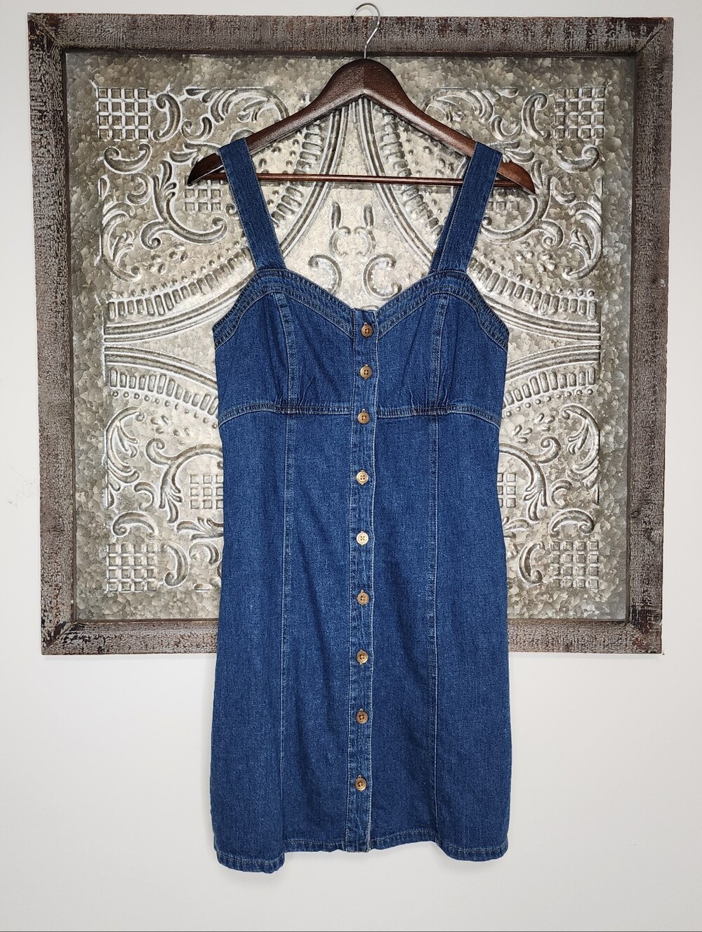 Kut From The Kloth Stretch Denim Button-Front Blue Jean Dress Sm Summer Casual